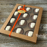 SKULLS Box of 12 Chocolate Covered Oreo Cookies Halloween Gifts Candy Gold
