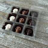 SKULLS 9 Piece Box Solid Chocolate Halloween Candy Gift