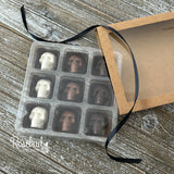 SKULLS 9 Piece Box Solid Chocolate Halloween Candy Gift