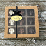 SKULLS 9 Piece Box Solid Chocolate Halloween Candy Gift