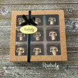 SKULLS 9 Piece Box Solid Chocolate Halloween Candy Gift