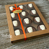 SKULLS Box of 12 Chocolate Covered Oreo Cookies Halloween Gifts Candy Gold