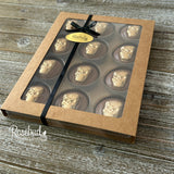 SKULLS Box of 12 Chocolate Covered Oreo Cookies Halloween Gifts Candy Gold