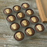 SKULLS Box of 12 Chocolate Covered Oreo Cookies Halloween Gifts Candy Gold