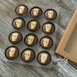 SKULLS Box of 12 Chocolate Covered Oreo Cookies Halloween Gifts Candy Gold
