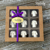 SKULLS 9 Piece Box Solid Chocolate Halloween Candy Gift