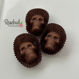 SKULLS 9 Piece Box Solid Chocolate Halloween Candy Gift