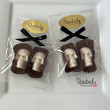 SKULLS Set of 12 Chocolate Candy Halloween Party Favors Gold Dusted