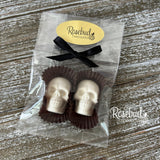 SKULLS Set of 12 Chocolate Candy Halloween Party Favors Gold Dusted