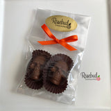 SKULLS Set of 12 Chocolate Candy Halloween Party Favors Gold Dusted