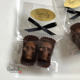 SKULLS Set of 12 Chocolate Candy Halloween Party Favors Gold Dusted
