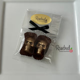 SKULLS Set of 12 Chocolate Candy Halloween Party Favors Gold Dusted