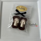 SKULLS Set of 12 Chocolate Candy Halloween Party Favors Gold Dusted