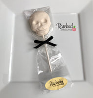 12 SKELETON Face Chocolate Lollipops Halloween Candy Party Favors