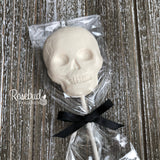 12 SKELETON Face Chocolate Lollipops Halloween Candy Party Favors