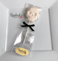12 SKELETON Face Chocolate Lollipops Halloween Candy Party Favors
