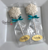 12 SNOWFLAKE Chocolate Lollipop Holiday Candy Birthday Party Favors