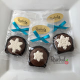 12 SNOWFLAKE Chocolate Covered Oreo Cookie Christmas Holiday Party Favors
