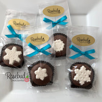 12 SNOWFLAKE Chocolate Covered Oreo Cookie Christmas Holiday Party Favors