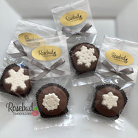 12 SNOWFLAKE Chocolate Covered Oreo Cookie Christmas Holiday Party Favors