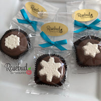 12 SNOWFLAKE Chocolate Covered Oreo Cookie Christmas Holiday Party Favors