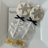 SNOWFLAKE Set of 12 Chocolate Lollipop Holiday Christmas Lollipop Favors