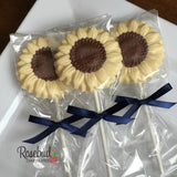 SUNFLOWERS Set of 12 Chocolate Lollipops Party Favors