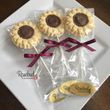 SUNFLOWERS Set of 12 Chocolate Lollipops Party Favors