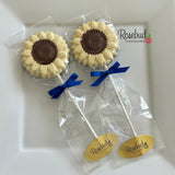 SUNFLOWERS Set of 12 Chocolate Lollipops Party Favors
