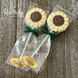 SUNFLOWERS Set of 12 Chocolate Lollipops Party Favors