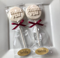 12 THANK YOU Chocolate Lollipop Candy Party Favors