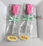 TULIP Set of 12 Chocolate Lollipops Flowers Candy Party Favors