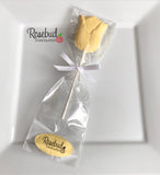 TULIP Set of 12 Chocolate Lollipops Flowers Candy Party Favors