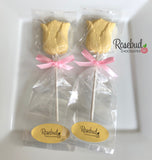 TULIP Set of 12 Chocolate Lollipops Flowers Candy Party Favors