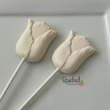 TULIP Set of 12 Chocolate Lollipops Flowers Candy Party Favors