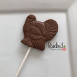 12 TURKEY Chocolate Lollipop Candy Party Favors