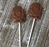 TURKEY Set of 12 Chocolate Lollipops Thanksgiving Party Favors