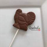 TURKEY Set of 12 Chocolate Lollipops Thanksgiving Party Favors