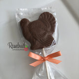 TURKEY Set of 12 Chocolate Lollipops Thanksgiving Party Favors
