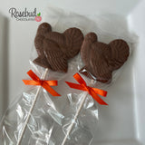 TURKEY Set of 12 Chocolate Lollipops Thanksgiving Party Favors