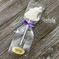 12 WOLF Large Chocolate Lollipops Candy Party Favors