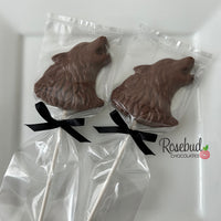 12 WOLF Large Chocolate Lollipops Candy Party Favors