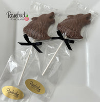 12 WOLF Large Chocolate Lollipops Candy Party Favors