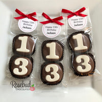 8 Sets #13 Chocolate Covered Oreo Cookie Candy Party Favors CUSTOM TAGS 13th Birthday