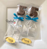 12 Number FIFTEEN #15 Chocolate Lollipops 15th Birthday Party Favors