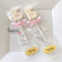 12 Number FIFTEEN #15 Chocolate Lollipops 15th Birthday Party Favors