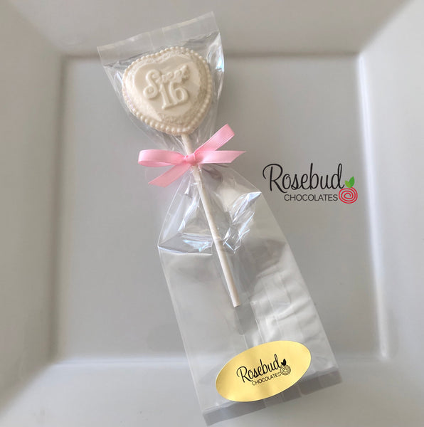 White Chocolate Baby Lollipop Baby Shower Favors Candy  www.rosebudchocolates.com