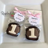 12 #1 Chocolate Covered Oreo Cookie Birthday Party Favors Personalized Tags