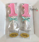 12 NUMBER ONE #1 Chocolate Lollipop Candy Party Favors 1st Birthday