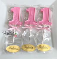 12 NUMBER ONE #1 Chocolate Lollipop Candy Party Favors 1st Birthday